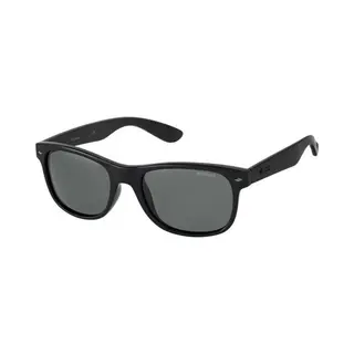 Polaroid Rectangle Shiny Black Grey Polarized Sunglasses