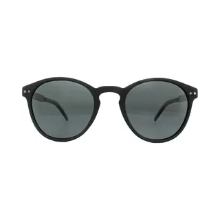 Polaroid Round Shiny Black Grey Polarized Sunglasses