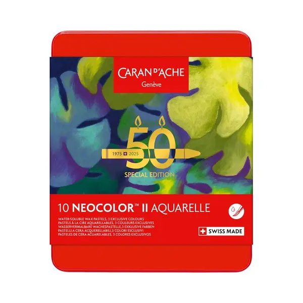 Caran D'Ache Neocolor Ii Aquarelpastelkleuren, Weelderig, 10 Kleuren thumbnail