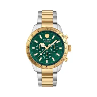 Philipp Plein Analoog Horloge 'Pleinmter' Goud / Donkergroen / Zilver