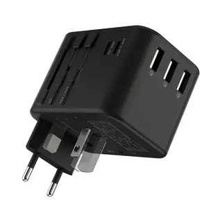 Rolling Square Universele Wereldstekker - Usb-C En Usb-A - 150+ Landen - Lichtgewicht Reisstekker & Internationale Reisadapter - Amerika (Usa), Zuid