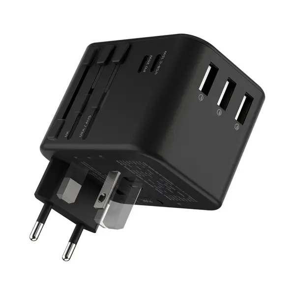Rolling Square Universele Wereldstekker - Usb-C En Usb-A - 150+ Landen - Lichtgewicht Reisstekker & Internationale Reisadapter - Amerika (Usa), Zuid thumbnail