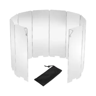 Kachel Winddeflector - Camping Kachel Winddeflector - 10-pack - Lichtgewicht Opvouwbare Picknickkachel Winddeflector Voor Buiten - Met Trekkoordtas -