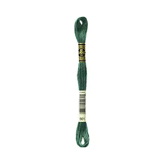 Dmc 117-561 Six Stranded Cotton Embroidery Floss, Very Dark Jade, 8.7-Yard