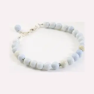 AsiAsia Armband Met Blauwe Opaal En Zilveren Kralen