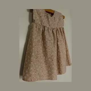 Meisjes Jurk - Babyjurk - Roze - Maat 68 - ( Handgemaakt Sweet Baby Bedstraw )