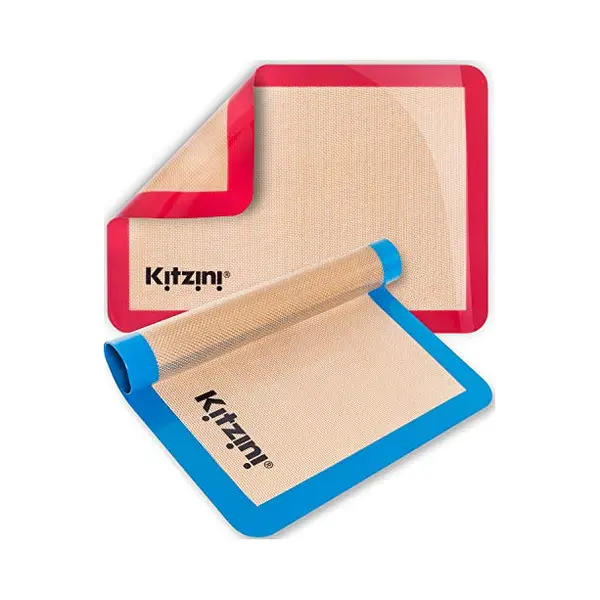 Kitzini Backunterlagen 2 Silikon Backmatte Zum Backen Und Ausrollen Von Teig. Dauerbackfolie Für Backofen Bpa-frei. Silikonmatte Für thumbnail