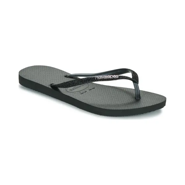 Havaianas Slim Glitter Ii Women's Slim Design Shiny Finish Summr Sandals (Black, Uk 3/4) thumbnail