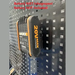 Houder Geschikt Voor Worx 20V Accu - Batterijhouder - Wandbevestiging - Wall Mount - Batterij Niet Inbegrepen!