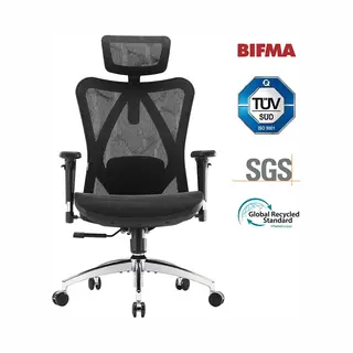 Sihoo M57 Ergonomische Bureaustoel - Verstelbare Lendensteun - 3D Armleuning - Hoogteverstelling - Bureaustoelen Voor Volwassenen Tot 150kg - Zwart