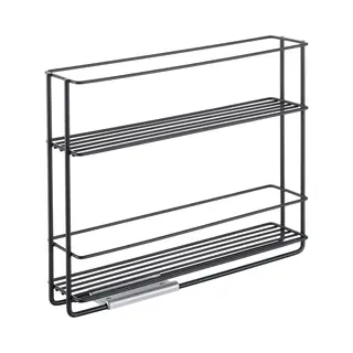 Metaltex - Uitschuifbaar Kruidenrek - Vastplakken - Zwart - Incl. Bevestigingsmateriaal