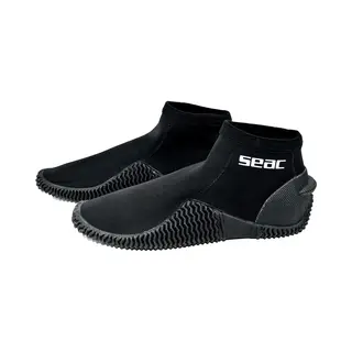 Seac Tropic, 2 Mm Neoprene Diving Boots With Rigid Sole And Heel Protection, Black, Xl
