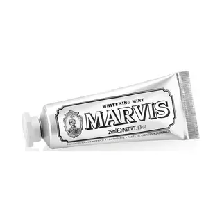 Marvis Whitening Mint Travel Size Toothpaste, 25 Ml, Promotes The Natural Whitening Of The Teeth, Plaque Removal Toothpaste, Long-Lasting Freshness