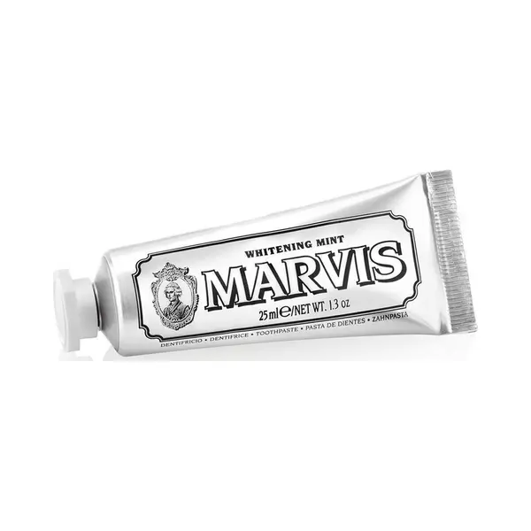 Marvis Whitening Mint Travel Size Toothpaste, 25 Ml, Promotes The Natural Whitening Of The Teeth, Plaque Removal Toothpaste, Long-Lasting Freshness thumbnail