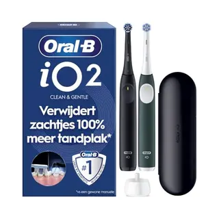 Oral B Oral-B IO2 Elektrische Tandenborstels - Night Black & Forest Green - 2 Stuks