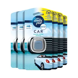 Ambi Pur / Febreze Zeebries Luchtverfrisser Voor In De Auto - Autoclip Navulling - 6 Stuks