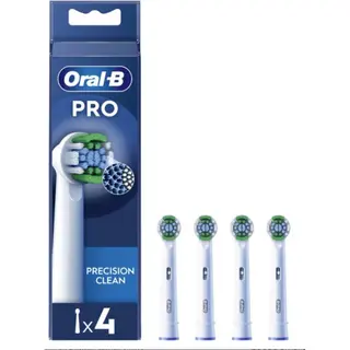 Oral-B Pro Precision Clean Electric Toothbrush Head, X-Shape And Angled Bristles For Deeper Plaque Removal, Pack Of 4 Toothbrush Heads, White