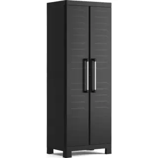 Keter Detroit Tall Plastic Cabinet, Plastic, Black, 65 X 45 X 182 Cm