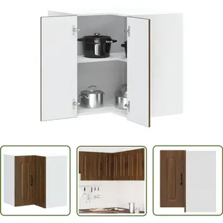 VidaXL Keukenopbergruimte - Keuken Hoekkast - Keukenwandhoekkast Kalmar Bewerkt Hout Bruin Eikenkleur - Houten Keukenkast - Bruine Eiken Kleur -