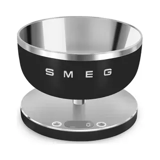 Smeg KSC01BLMWW keukenweegschaal Zwart, Roestvrijstaal Aanrecht Rond Elektronische keukenweegschaal