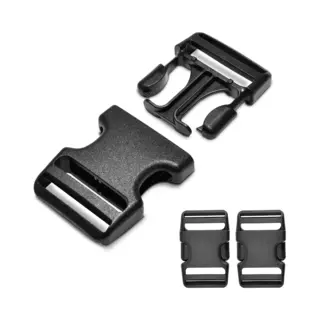 4-stuks Plastic Gespen - Platte Gespclips Voor Rugzakken En Riemen - Zwart