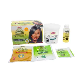 African Pride Olive Miracle Deep Conditioning No-Lye Relaxer - Super Kit