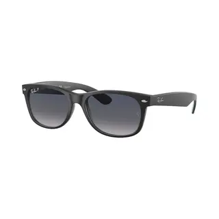Ray - Ban Unisex Ray - Ban RB2132F New Wayfarer Low Bridge Fit 601S78 Sunglasses Nylon Black Blue Squared Polarized Shaded