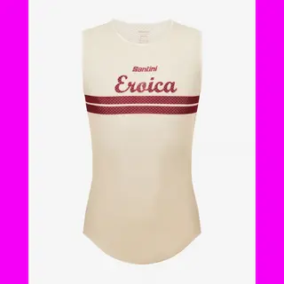 Santini X Eroica Monte Sleeveless Base Layer Top White Maroon - Xs-S