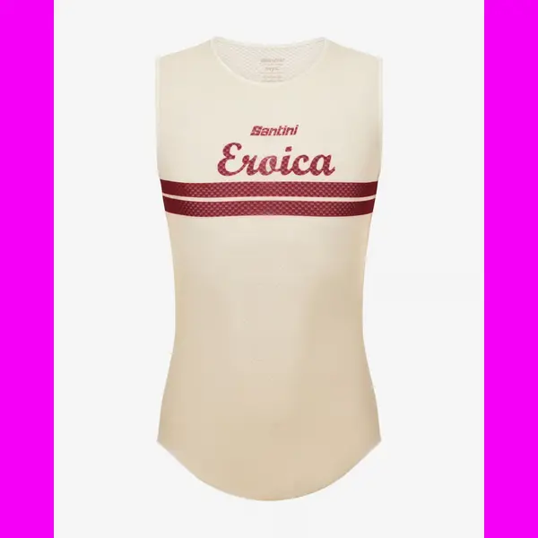 Santini X Eroica Monte Sleeveless Base Layer Top White Maroon - Xs-S thumbnail