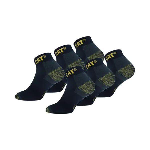 Caterpillar 6 Paar Premium Sneaker Korte Werksokken - Enkelhoogte - Dubbele Versterkt Op Hiel En Teen - Katoen Blauw, 43-46 thumbnail