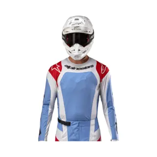 Alpinestars 2024 Techstar Ocuri Trikot Light Blue Mars Red White