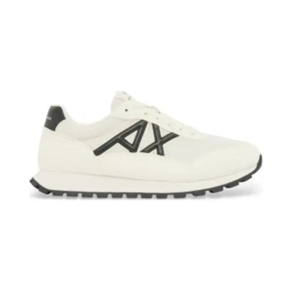 A|X Armani Exchangevoor Mannen. XM001960AF19388M0017 Off-White Contrasterende Logosneakers (43), Wit, Plat, Veters, Casual thumbnail