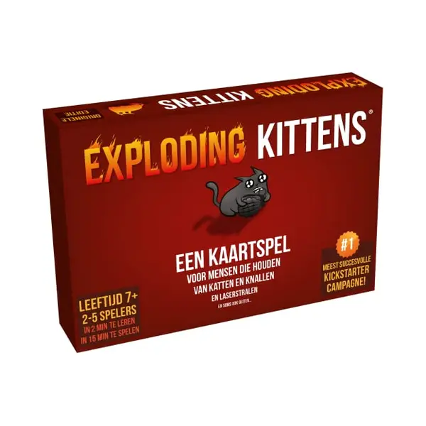 Asmodee Exploding Kittens | Nederlandse Versie | Originele Editie | Kaartspel | Uniseks | Party Game | 15 Minuten | 7+ | 2 Spelers | Familiespel thumbnail
