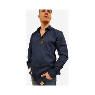 Ombre Napoli Uomo - Overhemd Heren - Blauw - Print - Italianstyle