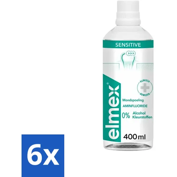 Elmex - Tandspoeling - Sensitive - 0% Alcohol - 400 Ml - Voordeelverpakking - 6 Stuks thumbnail