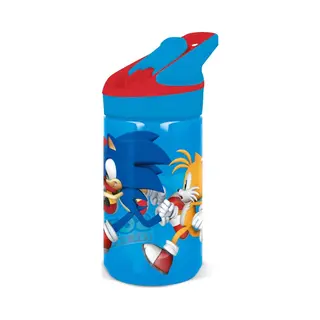 stor Sonic The Hedgehog Tritan Premium Drinkfles - 480 Ml – Sluit Goed Af – Drinkfles Voor Kinderen – Blauw/Rood