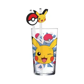 Stor Pokémon Glass Tumbler With Straws Pikachu 485 Ml