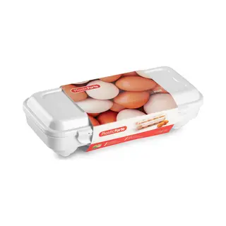 Plasticforte Eierdoos - Koelkast Organizer Eierhouder - 10 Eieren - Wit - Kunststof - 27 X 12, 5 Cm