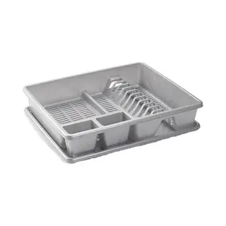 Plasticforte Afdruiprek - Zilver - Kunststof - 48 X 38 X 9 Cm - Afwassen/drogen Met Lekbak