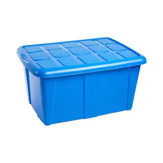 Plasticforte Opbergbox Met Deksel - Blauw - 60L - Kunststof - 63 X 46 X 32 Cm