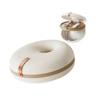 Retainer Opbergdoos Met 1 Verwijdertool En 1 Tandenborstelvervangingsborstel Voor Reizen Met Retainers Of Kunstgebitten, Beige