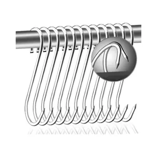 10 Stuks Vleeshaken - Rvs Slagershaken - Verpakking Van 10 - Geschikt Voor Ophangen, Roken, Ophangen, Drogen, Slachten, Roken, Grillen, Barbecueën,