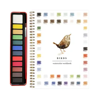 1 Stuk - Aquarel Werkboek Voor Beginners - Vogel Aquarel Werkboek - Aquarel Boeken Voor Beginners - 12 Kleuren Aquarelverf Set Met Penseel (Vogels)