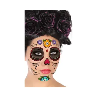 Atosa Dia De Los Muertos Gezicht Tatoeage - Schmink Set Voor Halloween