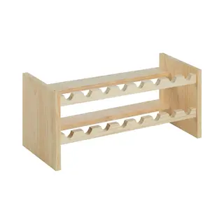 Cosy&Trendy Wijnrek Voor 16 Flessen - Hout Kleur - Stapelbaar - 69 X 25 X 30 Cm