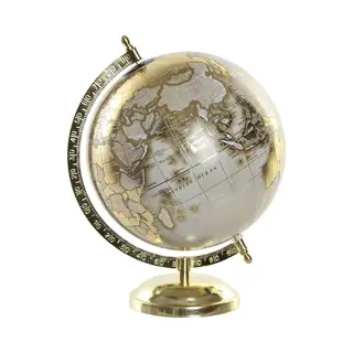 Item International Wereldbol Globe - Decoratie Goudkleurig - 22 X 28 Cm