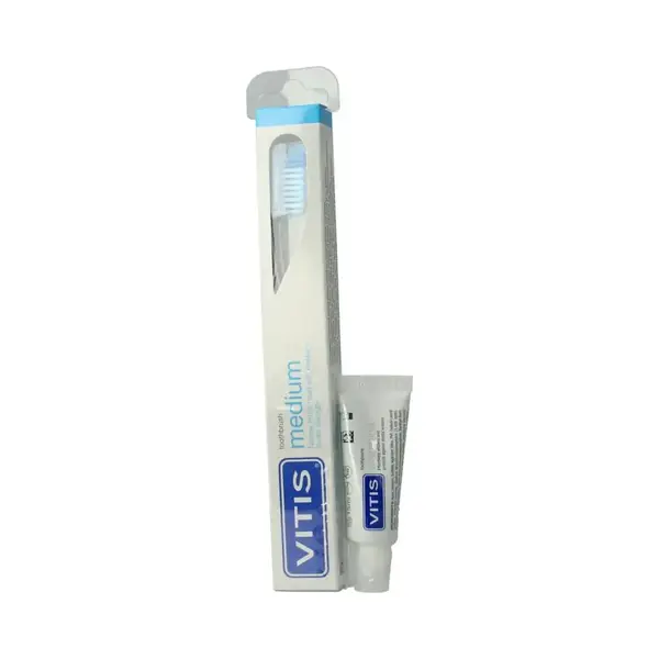 Vitis Tandenborstel + Mini Tandpasta Whitening thumbnail
