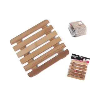 Gerimport Pannenonderzetter - Hout - Vierkant - 15x15 Cm - Compact - Klassiek - Stevig
