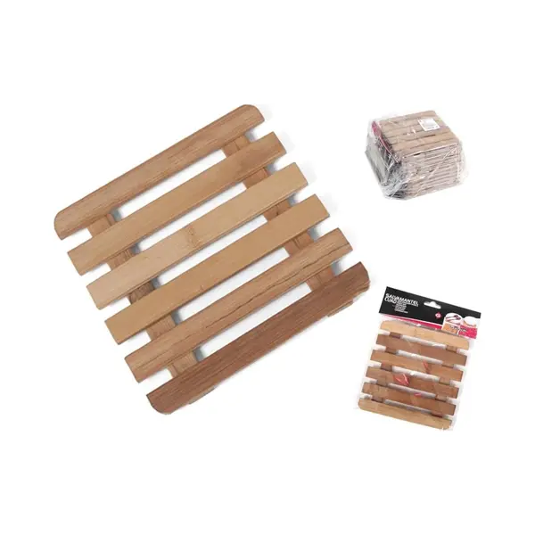 Gerimport Pannenonderzetter - Hout - Vierkant - 15x15 Cm - Compact - Klassiek - Stevig thumbnail