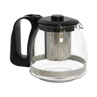 Gerimport Glazen Theepot Met Thee Filter/infuser 1250 Ml - Theepotten/theekannen Van Glas - Theepot Met Theeinfuser